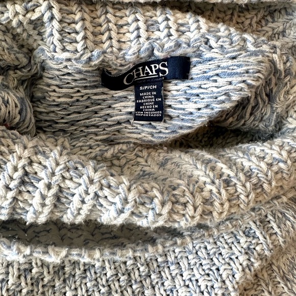 Light Blue Chaps Turtle Neck Sweater Small - Picture 6 of 7
